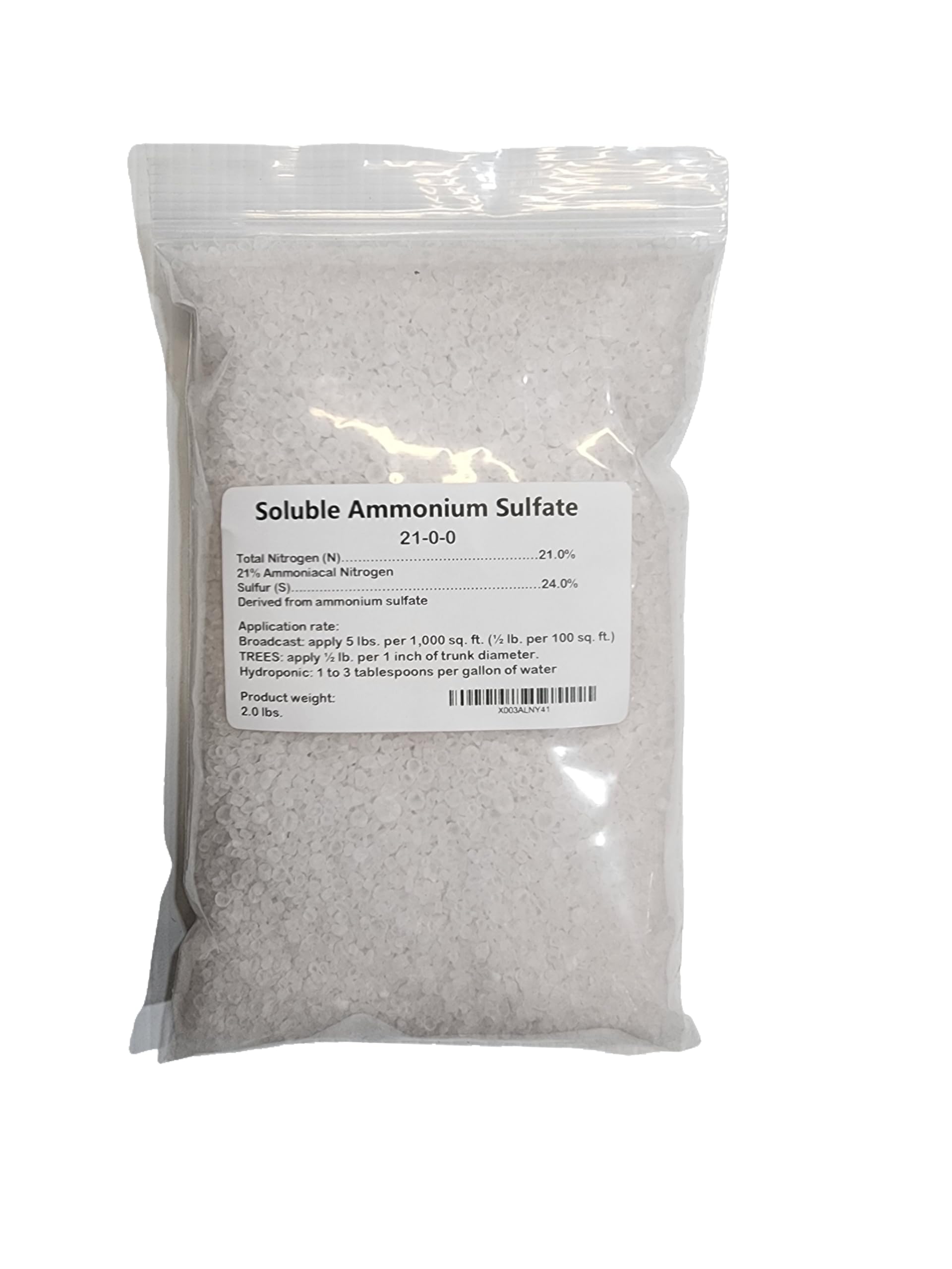 Ammonium Sulfate 21-0-0, Prepared and Packed by Let's Grow Garden Supply (2 LB)