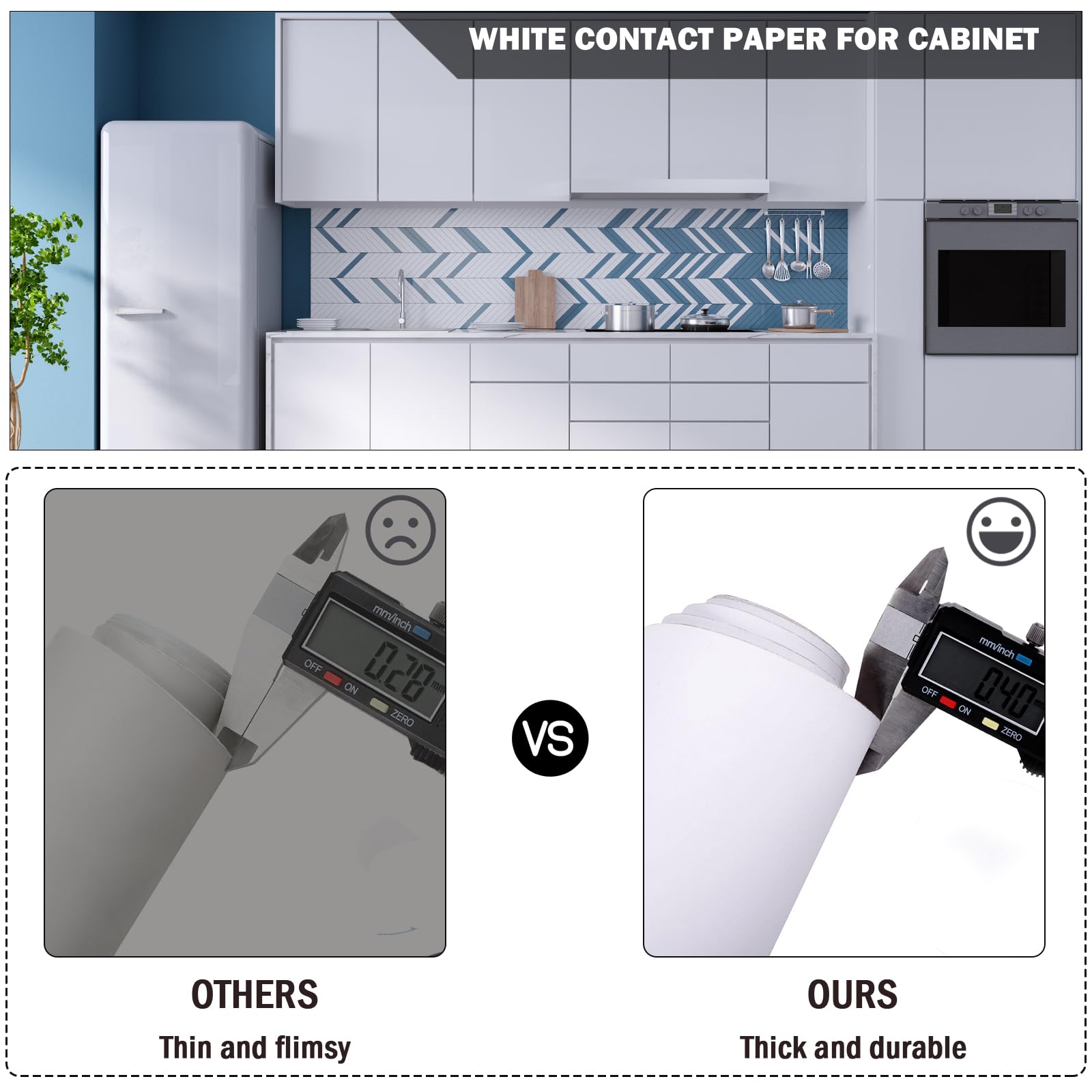 Oxdigi White Contact Paper Peel and Stick Wallpaper for Shelf Liner Cabinet Table Drawer Door Reform Decorative Thick Self Adhesive Removable Vinyl Film 24 x 196 Inches