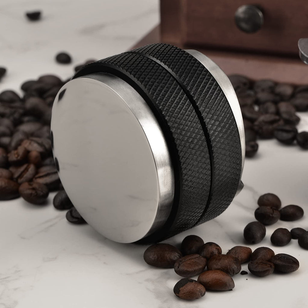 51mm Espresso Tamper, Coffee Distributor Adjustable Height, Coffee Leveler Fits with Two-in-one Double-Head and Flat-Bottom Three Leaf for Macaroons Espresso Coffee