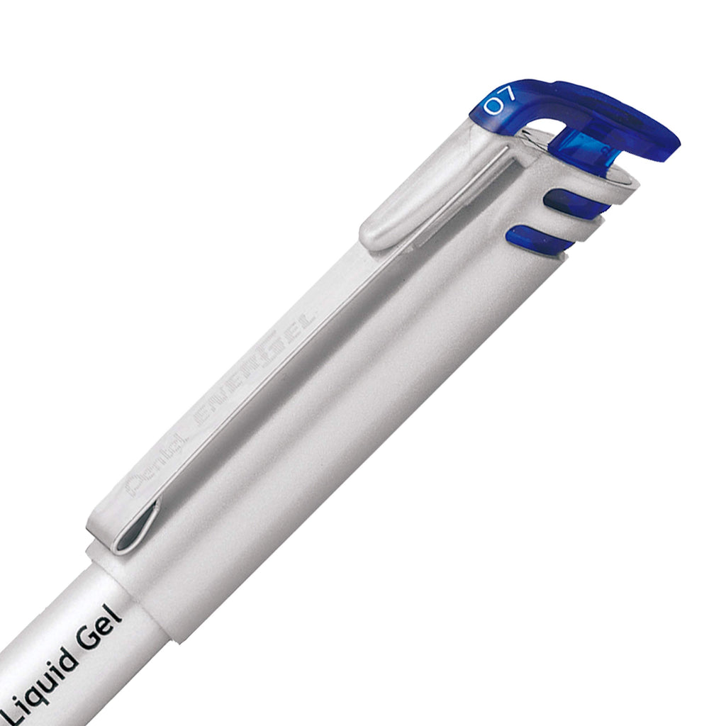 Pentel EnerGel Liquid Gel Rollerball Pen with Cap to Protect Pockets, Everyday Use, Office Supplies, School Supplies, 0.7mm Medium Point, Blue Ink, BL17-C, Box of 12