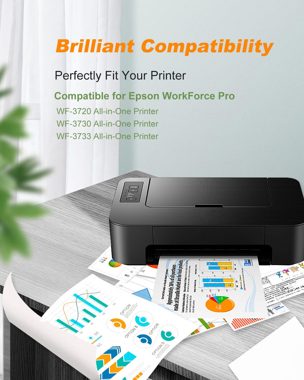 MILEKO 702XL Ink Cartridges Remanufactured Replacement for Epson 702XL 702 702 XL T702XL use with Workforce Pro WF-3720 WF-3730 WF-3733 Printer (1 Black 1 Cyan 1 Magenta 1 Yellow,4 Pack High Yield)