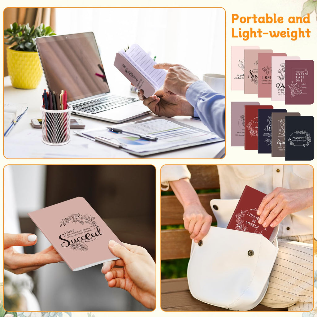40 Pcs Motivational Pens Inspirational Notepads Set Positive Affirmation Gift Set Motivational Notebook with Inspirational Ballpoint Pen Bulk for Office School Staff Coworker Teacher Prizes Supplies