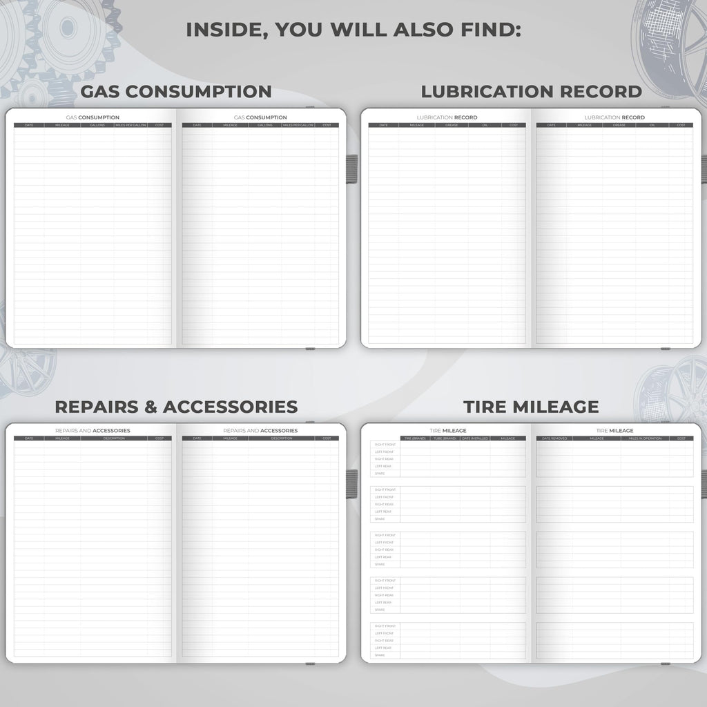 Clever Fox Auto Mileage Log Book – Vehicle Logbook with Mileage, Expense, Gas Consumption & Lubrication Trackers – Driving Logger for Car Records – A5 Size, 1,674 Mileage Entries (Grey)