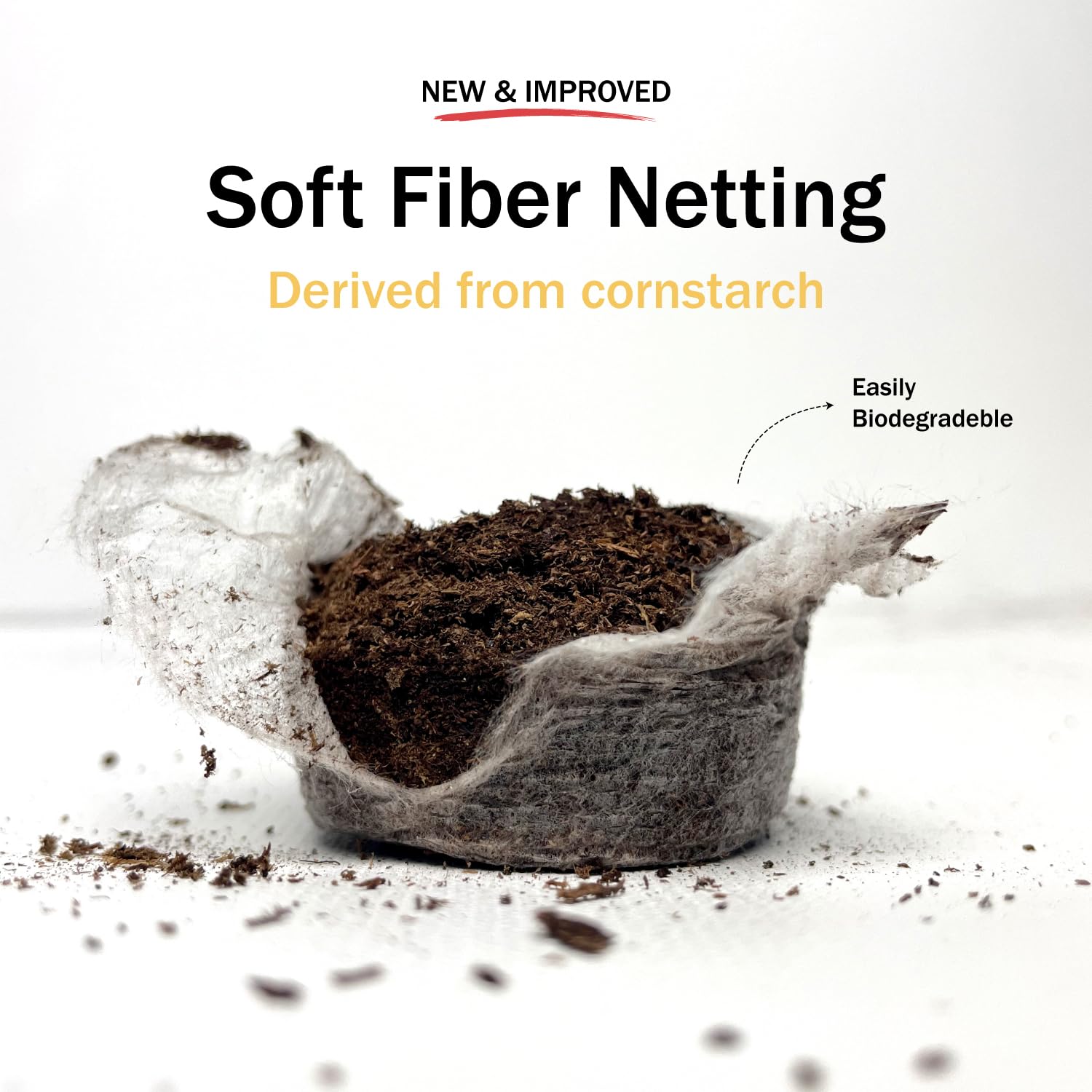 50 Count - Jiffy-7 Organic Peat Pellets with 10 Plant Labels, 42mm, Biodegradable Cornstarch Netting - Sproutlike