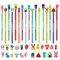 36Pcs Cute Style Animal Fruit Scented Pencils Fun Smelly Pencils Bulk HB Graphite with 36Pcs Cute Cartoon Gift for School Office Classroom Party Reward Supplies
