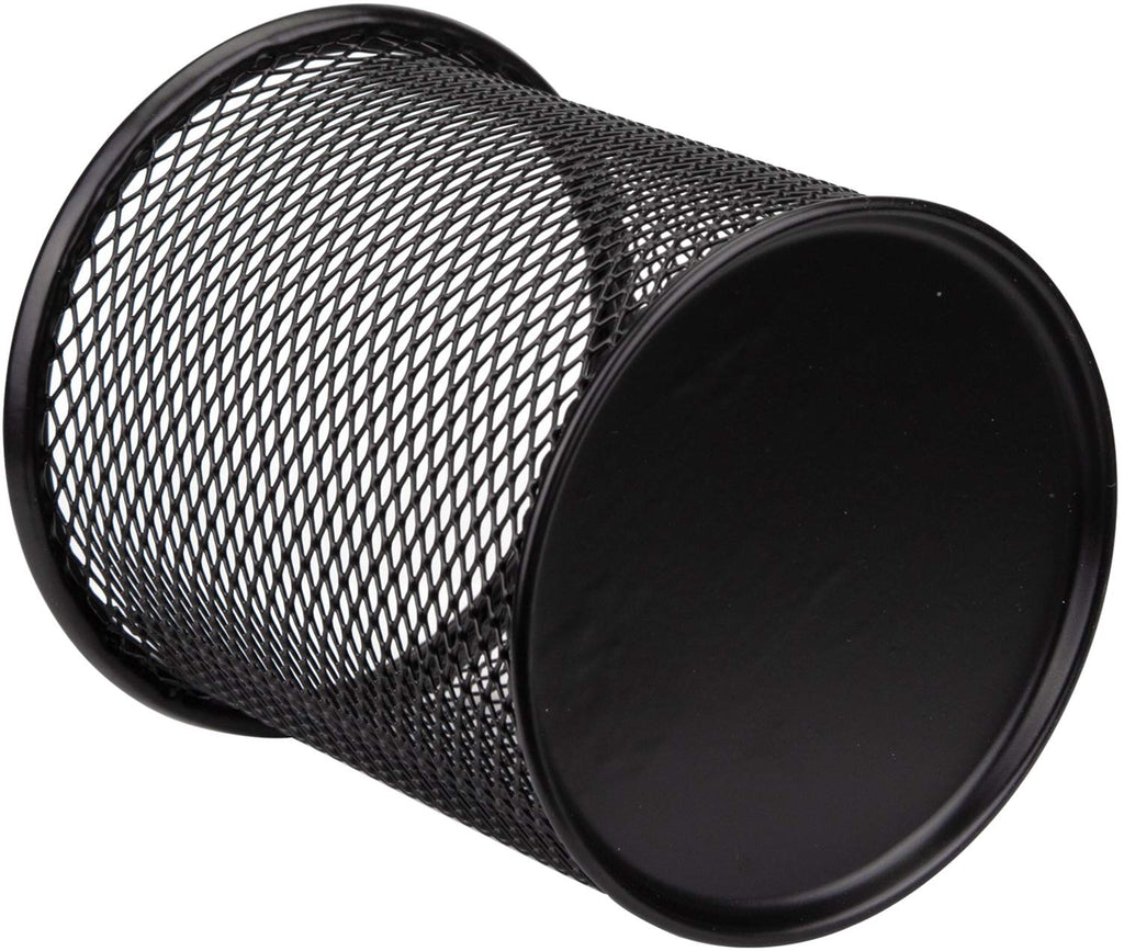 Nicunom 12 Pack Metal Pen Holder Mesh Pencil Holder Desk Organizer Mesh Round Pen Cup Pencil Cup for Desk Office Pen Organizer, Black