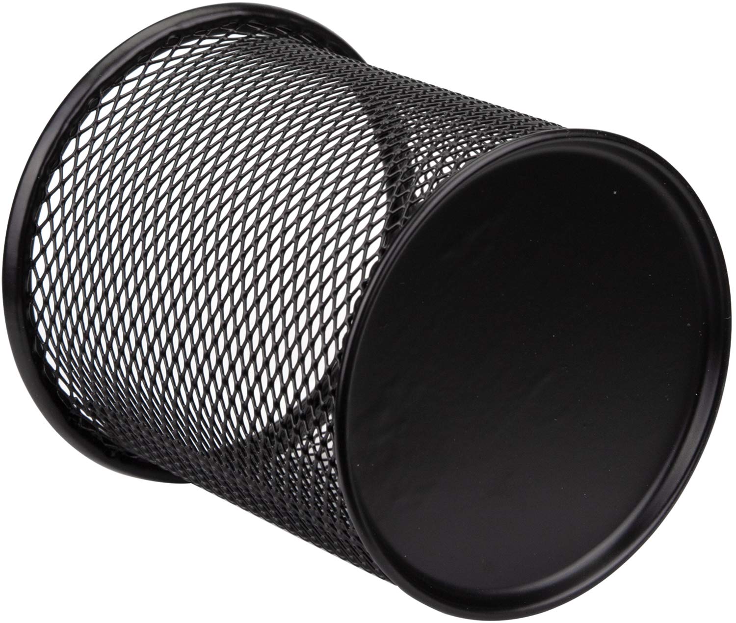 Nicunom 12 Pack Metal Pen Holder Mesh Pencil Holder Desk Organizer Mesh Round Pen Cup Pencil Cup for Desk Office Pen Organizer, Black