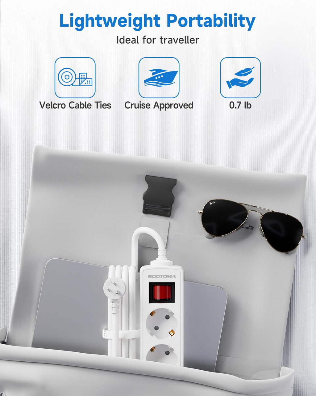 European to Canada Plug Adapter, EU to Canada Adapter, 3 AC Outlets for European Electronic Devices, Travel from France, Italy, Spain, Germany,13A/1625W