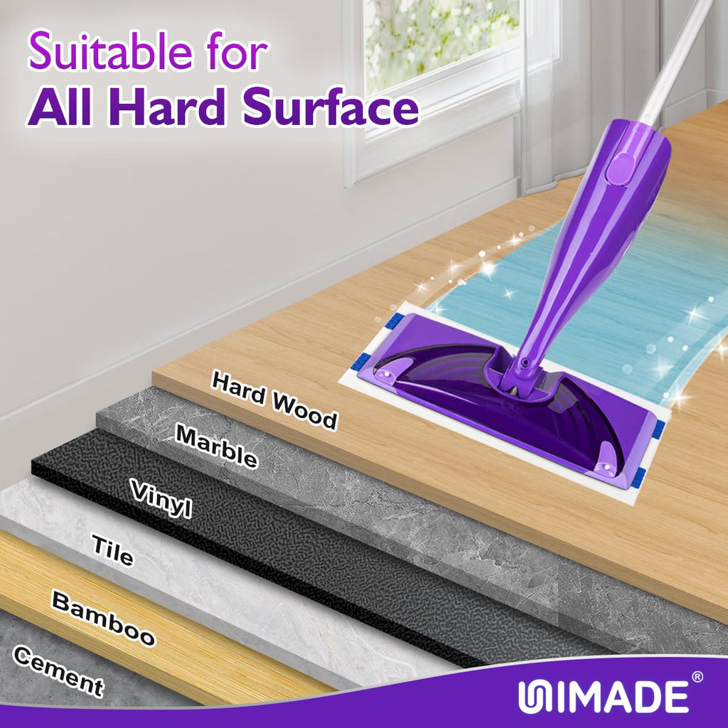 UNIMADE 100 Count Mop Pad Refill Compatible with Swiffer Wet Jet, Disposable Multi-Layers Mopping Pads for All Hard Surface, Especially Hardwood Floor, Super Absorbent Spray Mopping Pad Refills