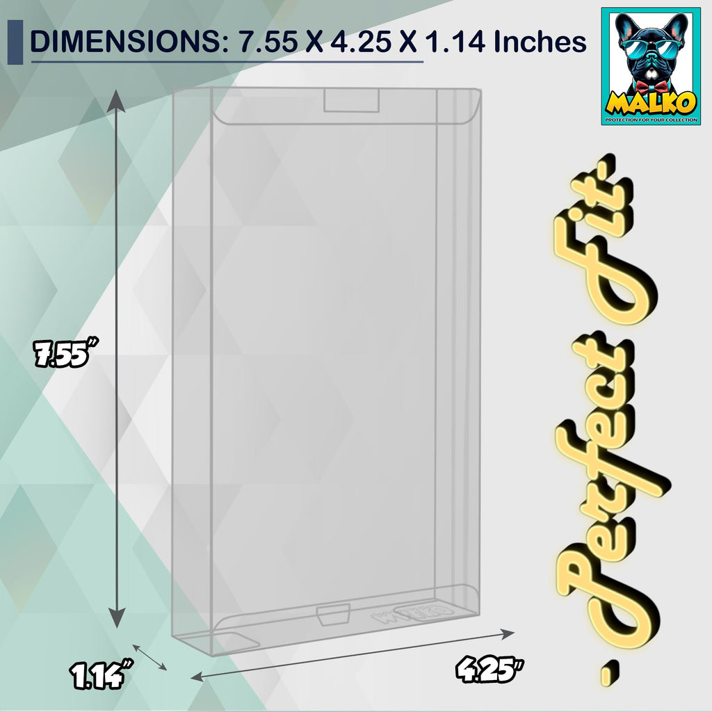 MALKO 10 Pack VHS Tape Protector Case | Protective Sleeve for VHS Cassette Original Box | Display Storage and Preservation