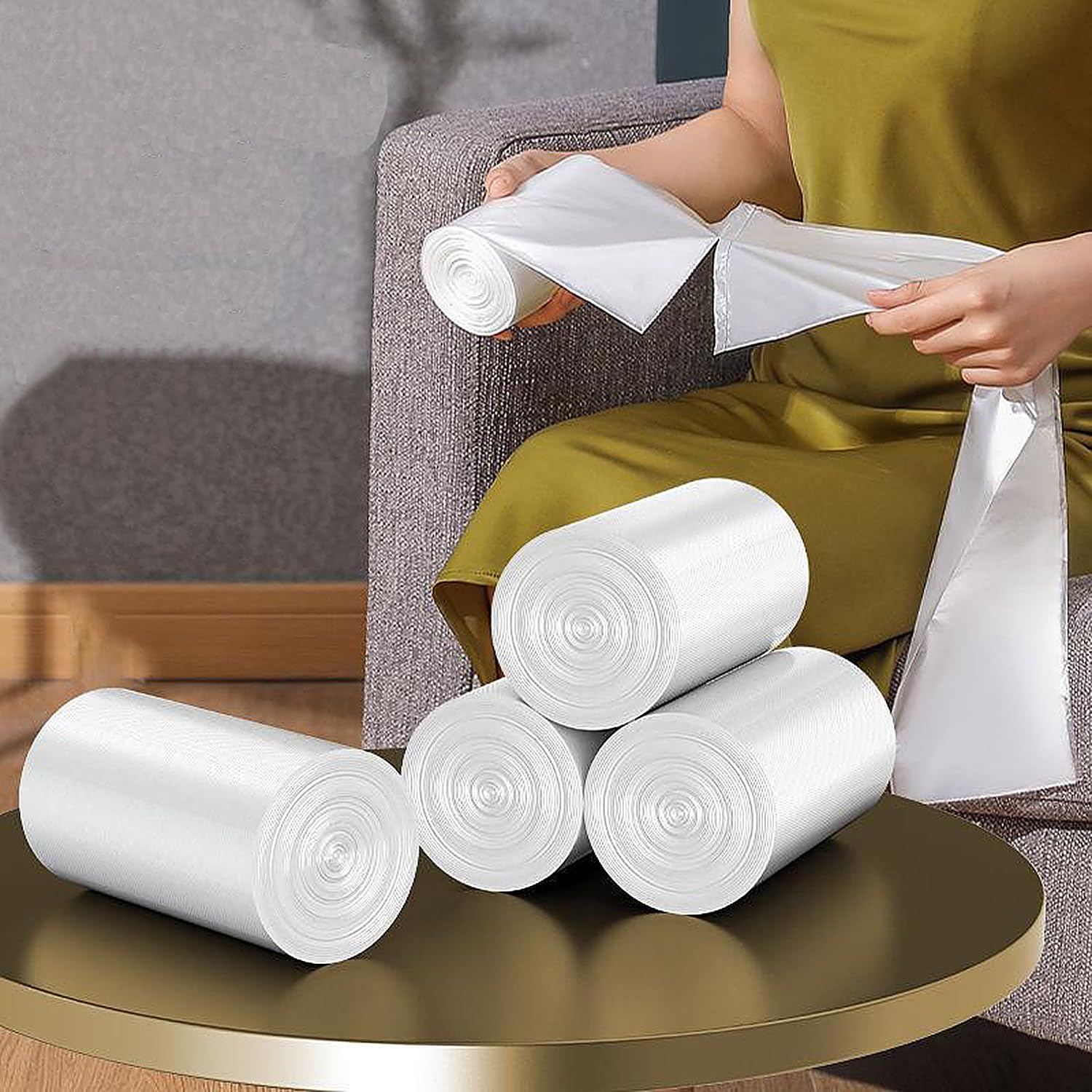 Clear Garbage Bags 220 Count 4 Gallon, Small Waste Basket Trash Bags for Bathroom, Kitchen, Bedroom, 5 Gallon Garbage Bags Unscented Can 15 Liters