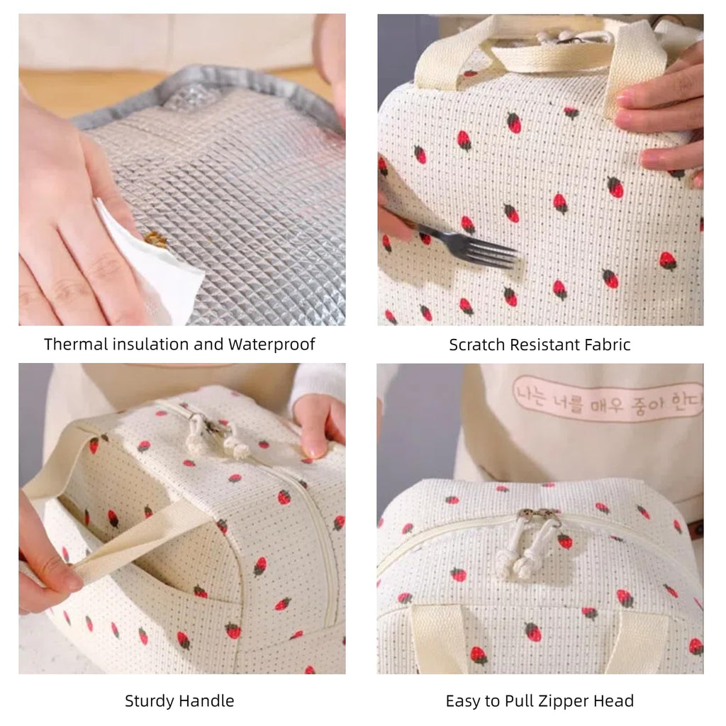 Lunch Bags for Women Reusable - Large Insulated Lunch Box Lightweight Tote for Work, Travel, Beach & Daily Use, Coffee - Chequered