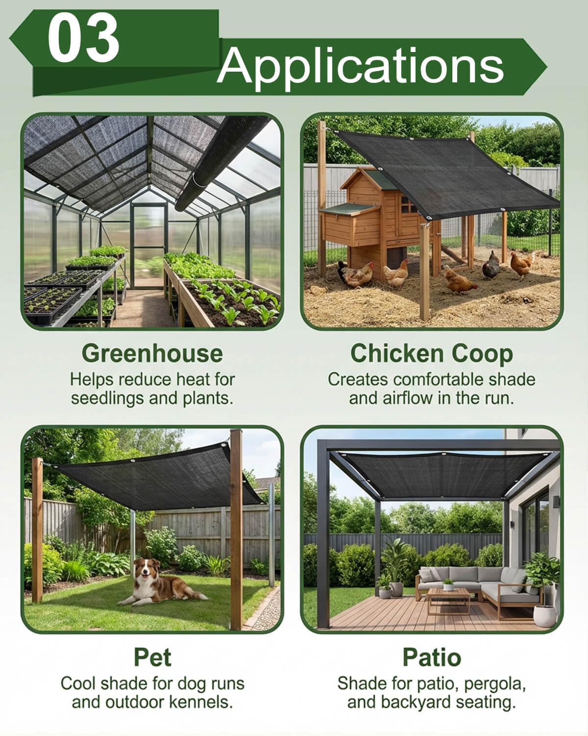 vensovo 50% Sunblock Shade Cloth Net Black Resistant - 8x12 Ft Garden Shade Mesh for Plant Cover, Greenhouse, Chicken Coop, Kennels, Tomatoes Plants