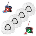 Spin Mop Head Refills, 4pcs Mop Head Compatible for Vlieda EasyWring 1-Tank System, Microfiber Triangle Replacement Pads, Machine Washable