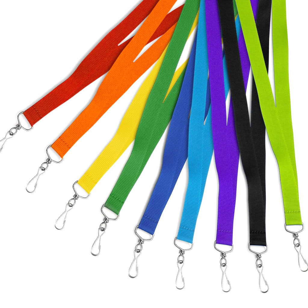 24-Pack Rainbow Breakaway Lanyards, Durable Polyester Neck Straps for ID Cards, Keys, Office, School & Events