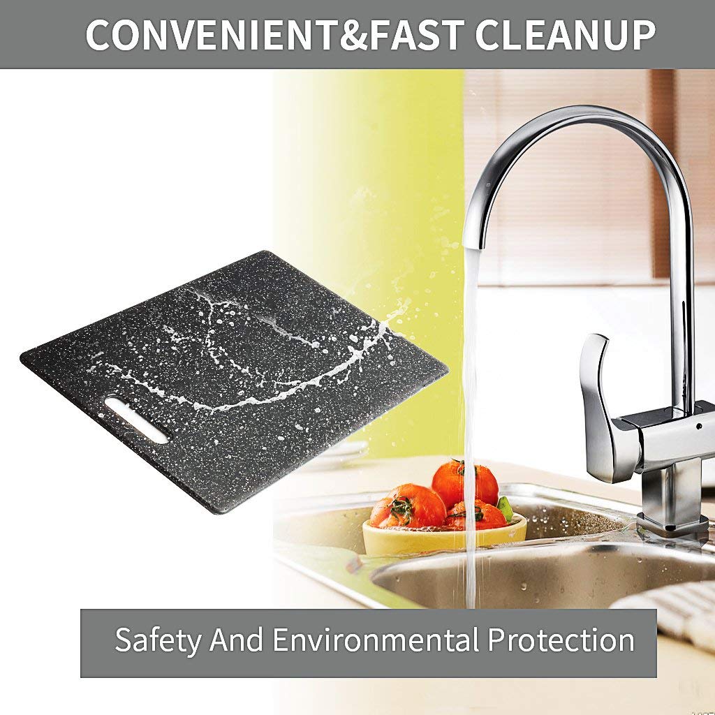 Kitchen Cutting Boards(3-Piece Set), Plastic Chopping Board Set - Unique Marble Appearance Design Dishwasher Safe for Meat Vegetables Fruits