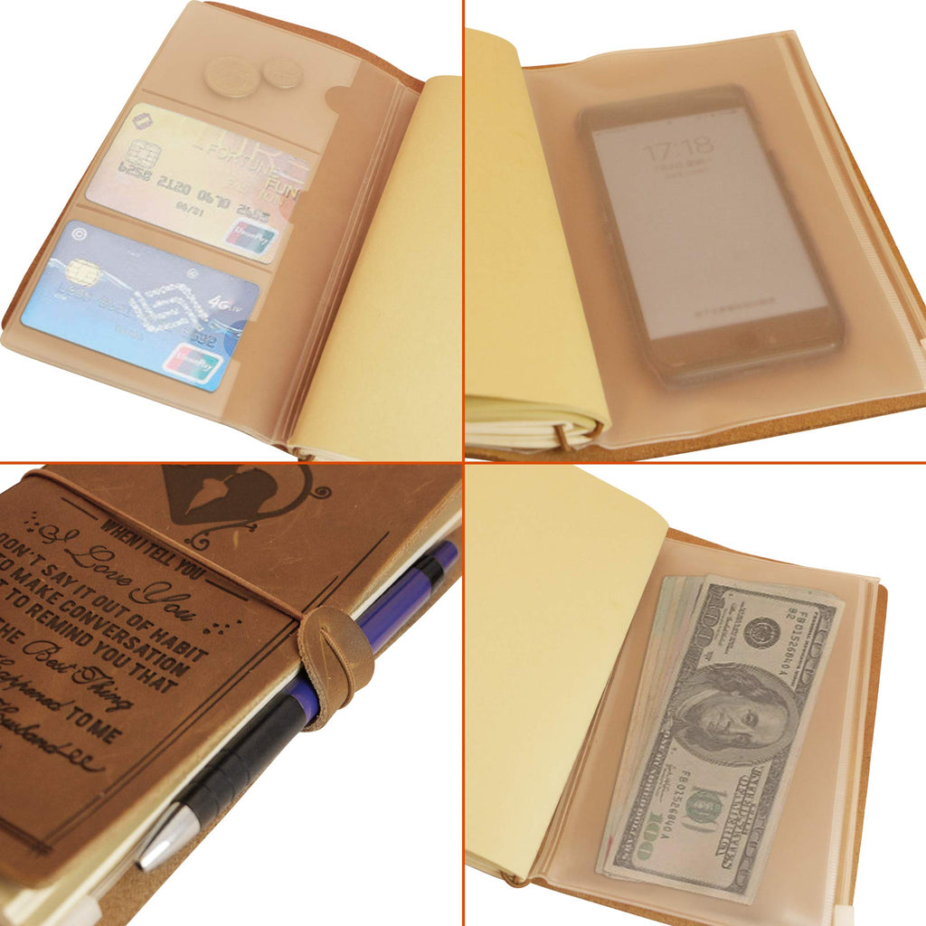 Personalized Leather Notebook Mother‘s DayTo My Wife Gift - Hand-Crafted Genuine Leather Journal for Writing, Poets, Travelers, as a Diary or Life Planner - Birthday Christmas Gifts For Wife