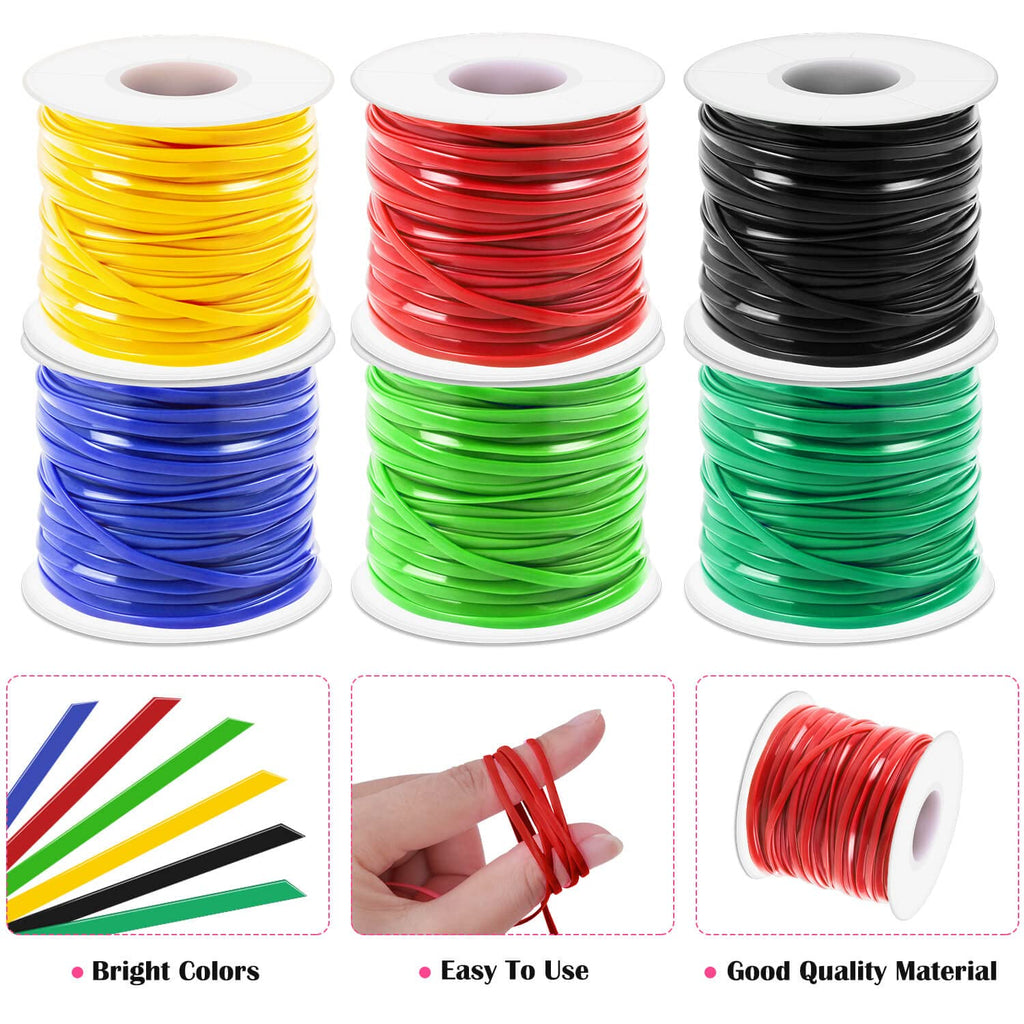 Lanyard String Kit, Cridoz 6Pack Plastic Lacing Cord Gimp String Lanyard Weaving Kit for Boondoggle, Bracelets, Keychains, Crafts
