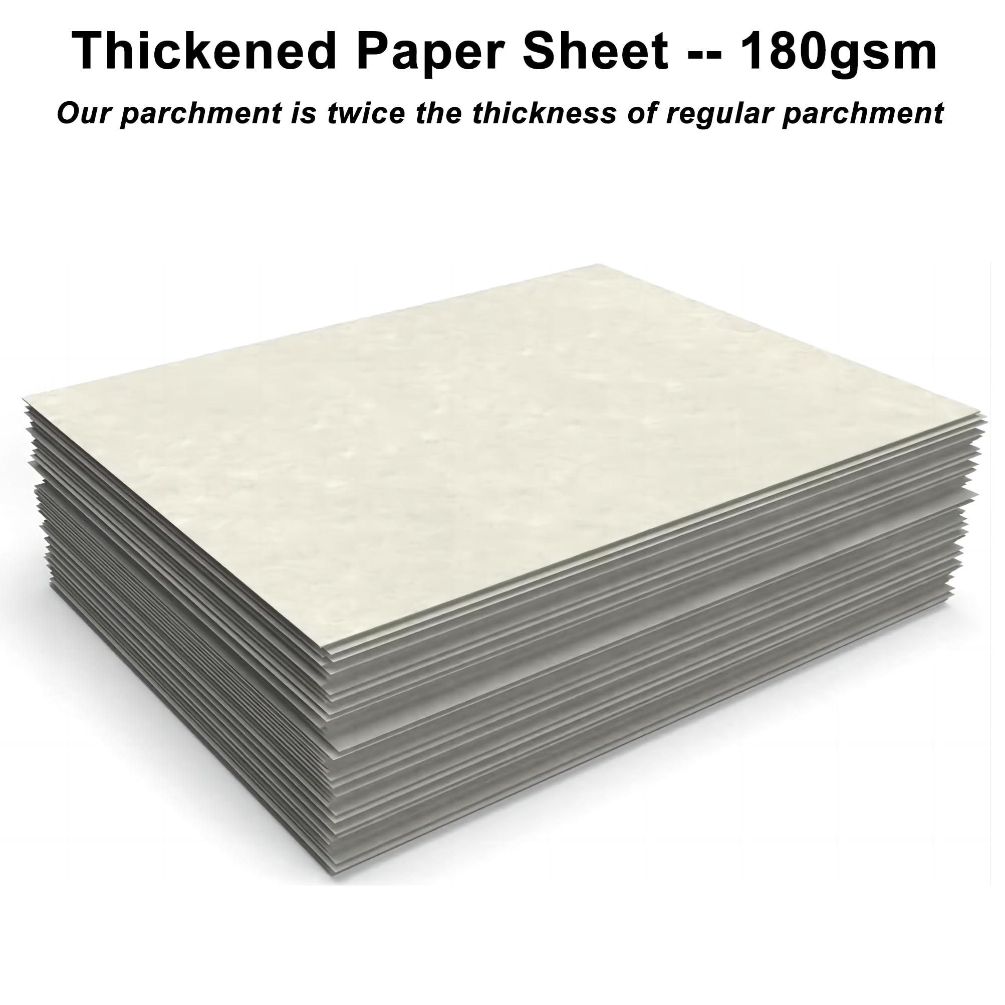 Acidea 100 Sheets Printed Parchment Paper, 180GSM Thickened Blank Certificate Printing Paper, 8.5 x 11 Inch Standard Letter, Ivory Antique Textured Parchment Papers for Writing Resume, Diploma