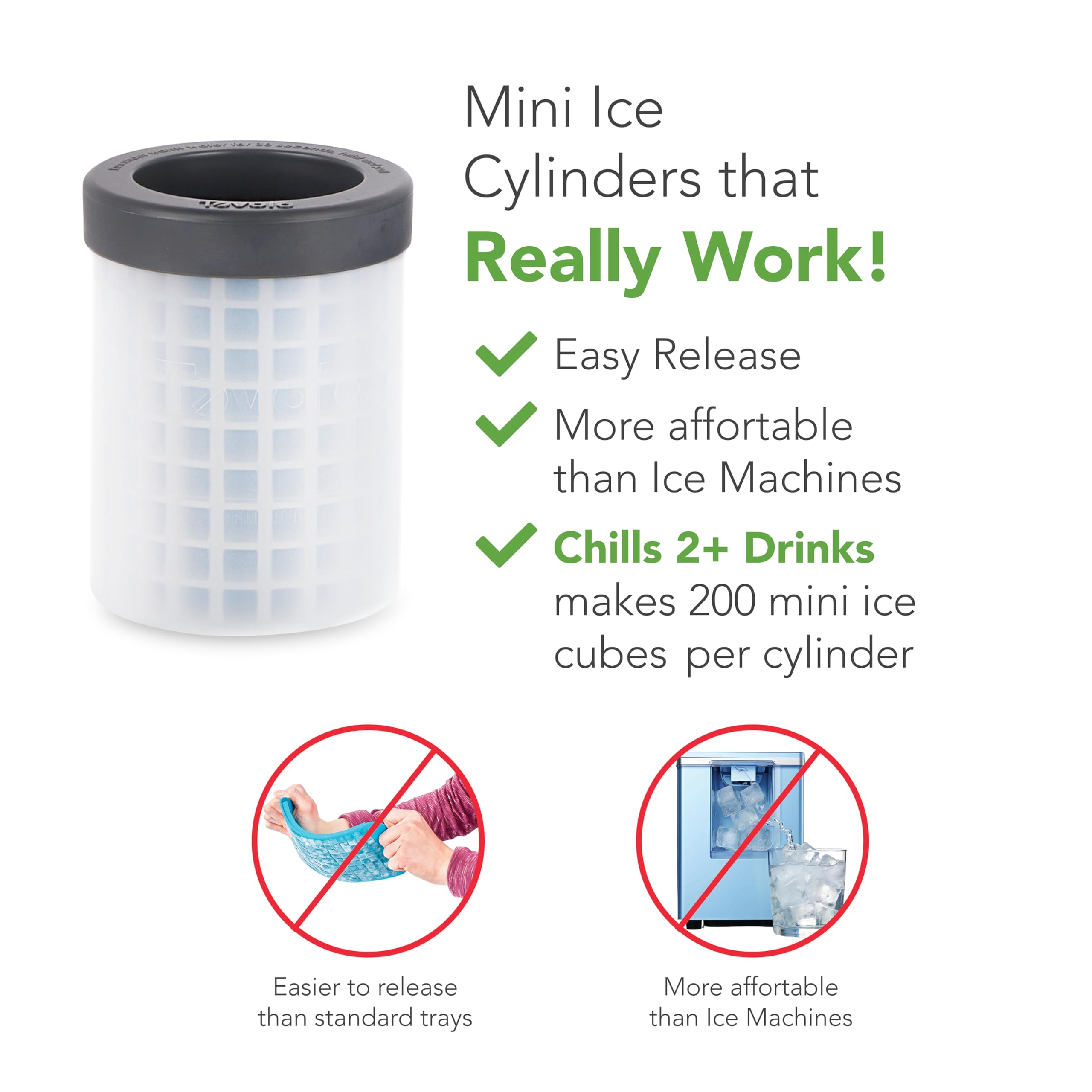 Tovolo Mini Ice Cylinder- Squeeze & Release- Set of 2, 1000422