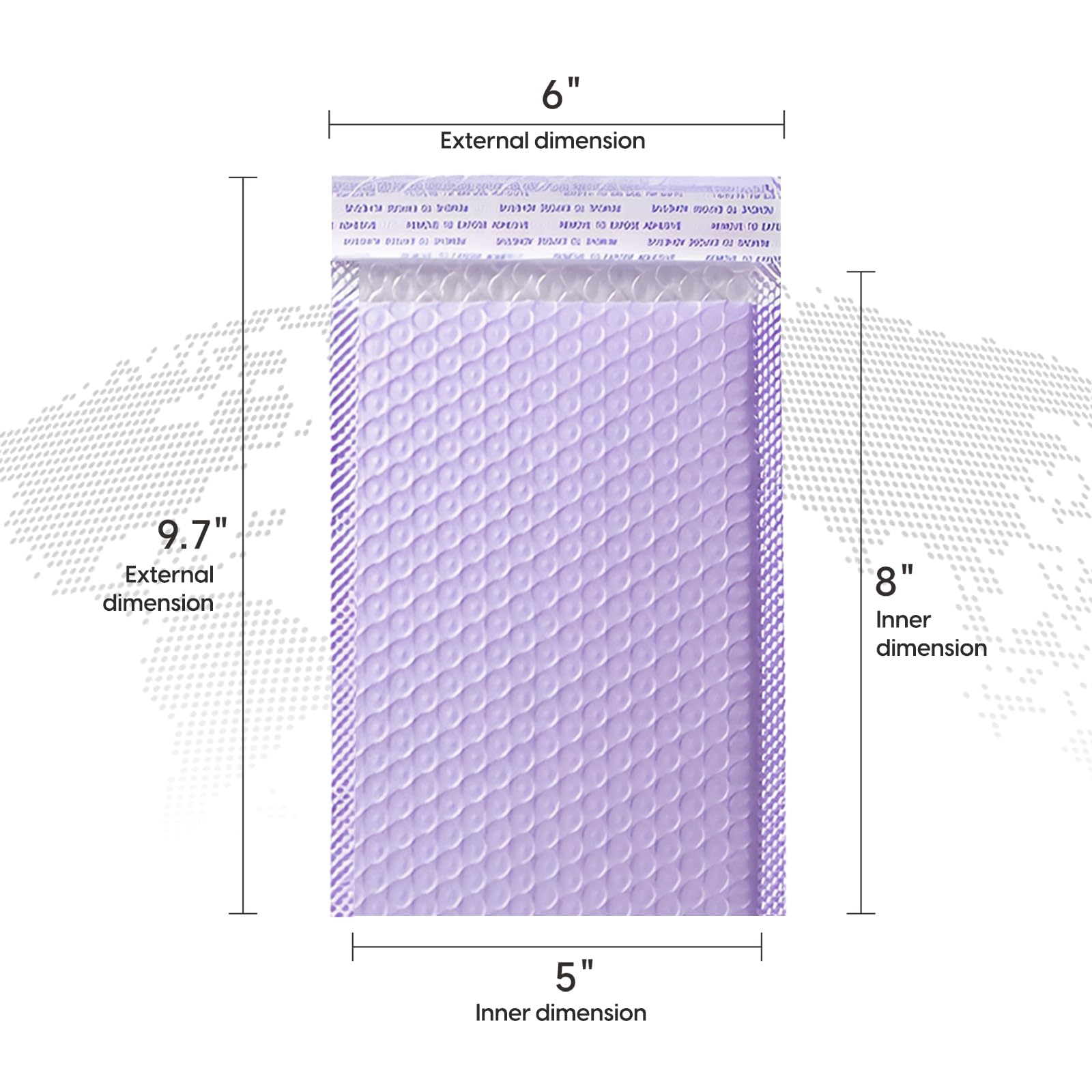 Bubble Mailers Waterproof 5 x 8 inches 50pcs Shipping Envelopes Multicolors Padded Envelopes Self Seal Adhesive (Purple)