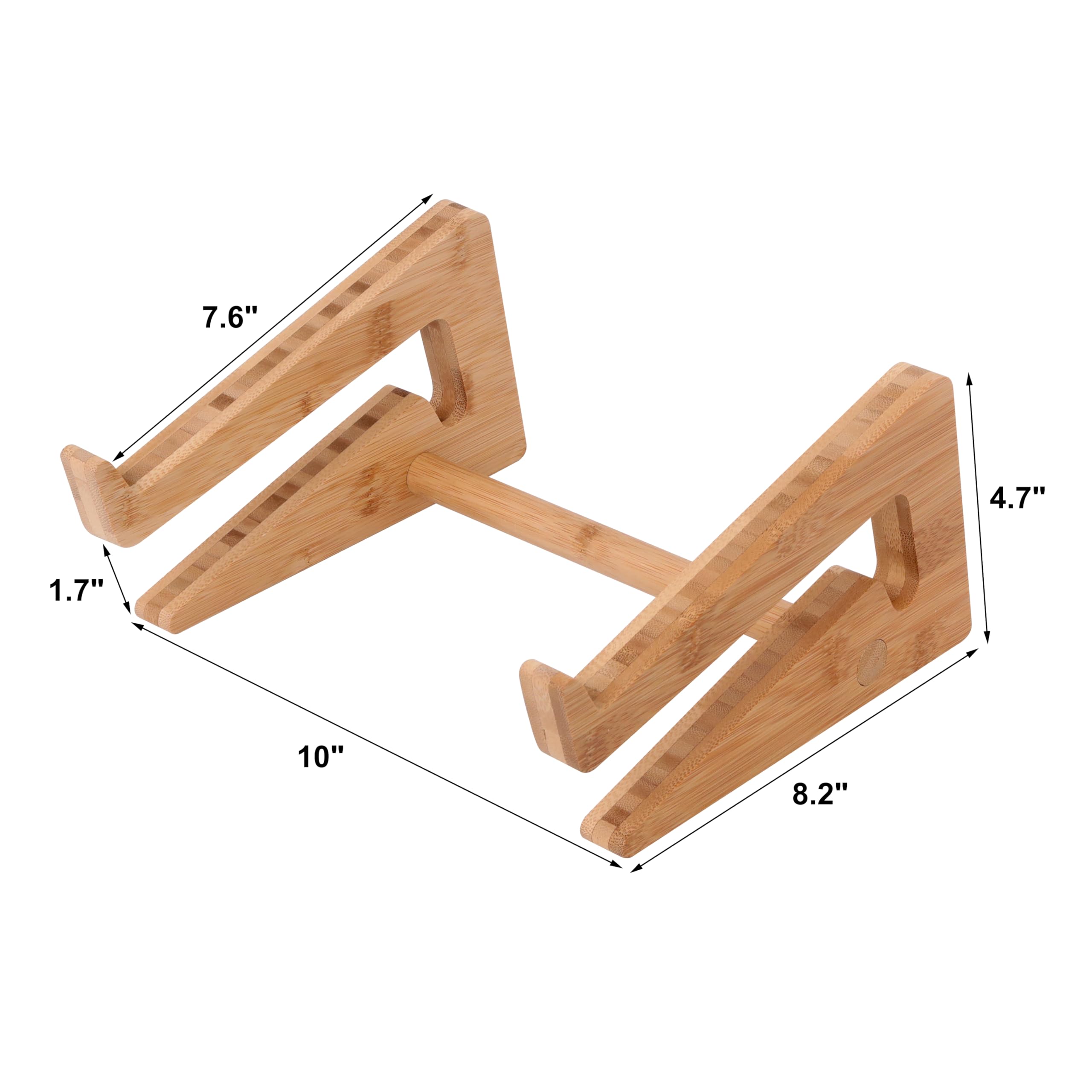 Nuvograin Wooden Vertical Laptop Stand for Desk, Bamboo Laptop Holder Compatible with MacBook Air Pro/Dell XPS/Surface Pro/HP/Pixelbook/Lenovo, More 13-15.6 Inch Laptops