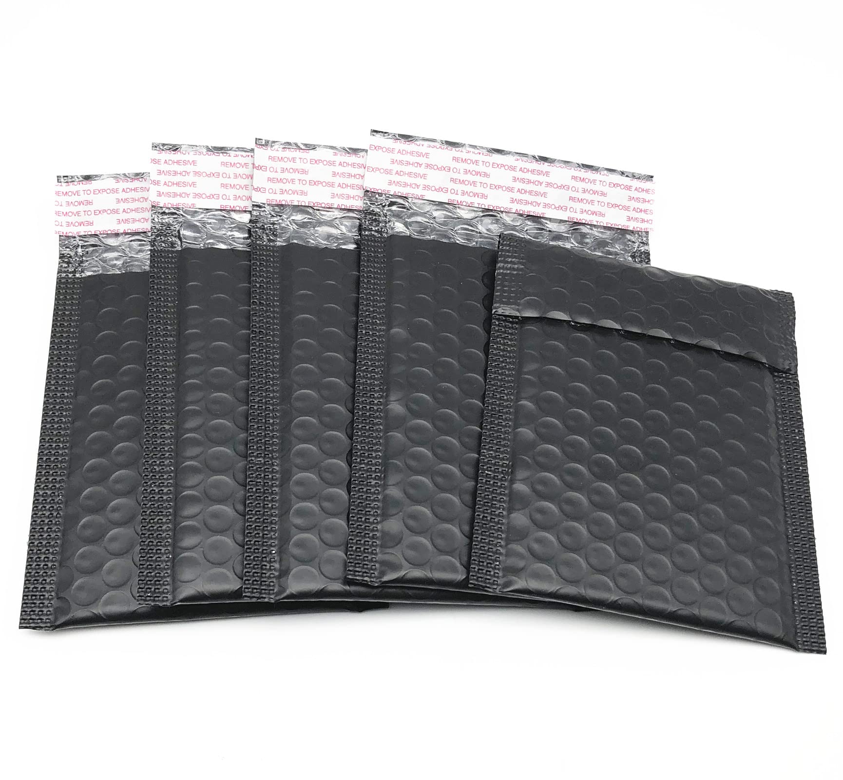 5x7 Inch Black Poly Bubble Mailers Small Padded Envelopes Self-Sealing Shipping Bags 100 Pack