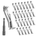 25 Pack Gutter Hangers, 5 Inch Gutter Guard with Speed Screw and Clip, Hidden Rain Gutter Bracket Support, Includes a Drill Bit
