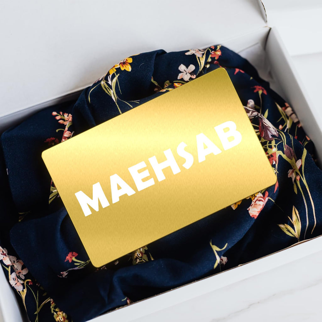 MaehSab 100 Pcs Gold Aluminum Business Cards, DIY Metal Name Cards, 3.4 x 2.1 Inch