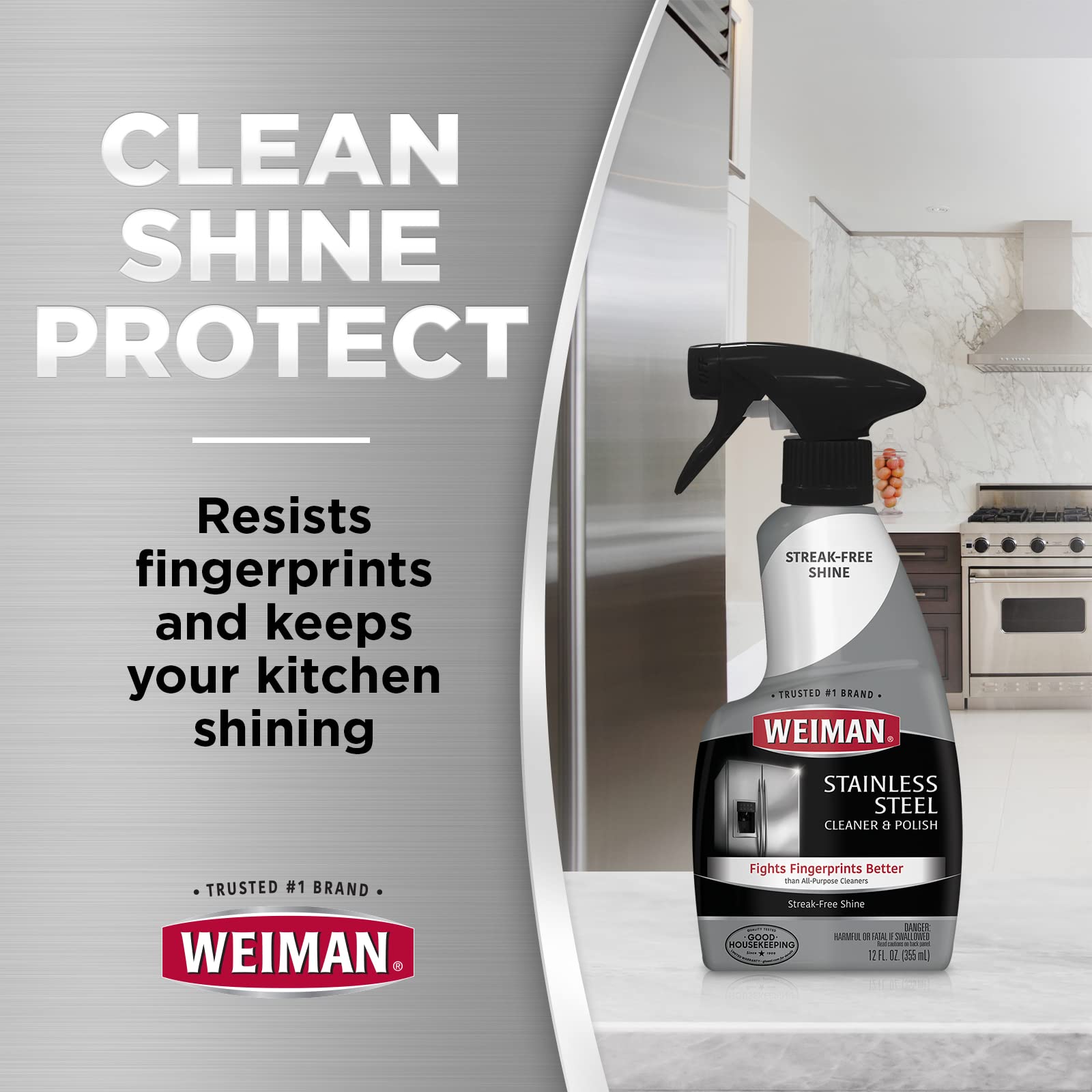Weiman Stainless Steel Cleaner and Polish - 2 Pack - Removes Fingerprints, Residue, Water Marks and Grease from Appliances w/Buffing Towel