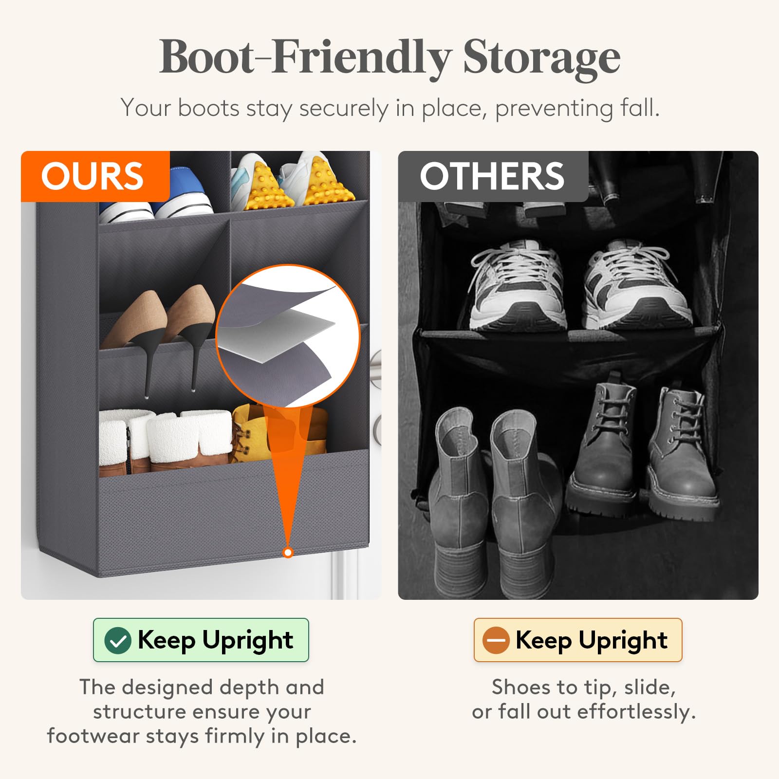 Lifewit Over The Door Shoe Organizers, Hanging Shoe Rack with 11 Large Pockets, 5 Layers Shoe Holder for Closet Door Storage Includes Boots, Toys, Water Bottles, Daily Necessities, 1 Pack, Grey