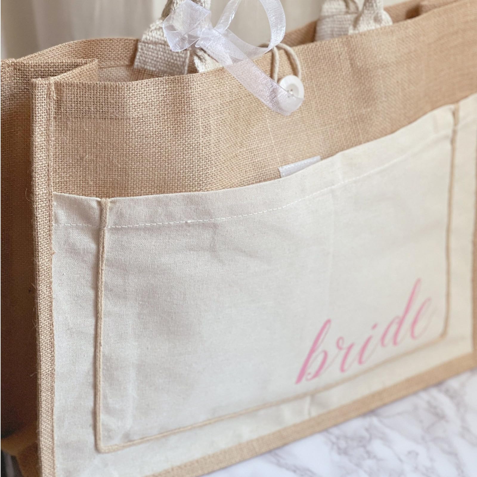 ZOOFOX 6 Pack Jute Tote Bags, 16.5"x 13"x 7" Large Burlap Tote Bag with Handles, Beach Bag for Women, Grocery Bridesmaid Bag Weaving Tote Bags for Beach, Wedding, Shopping, Travel