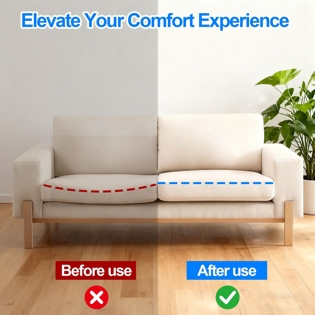 Couch Cushion Support & Sofa Cushion Support - High Density Foam Repair Pad for Sagging Couches, Curved Structure Pressure Distribution, Trimmable Design (Gray Curved-2pcs)