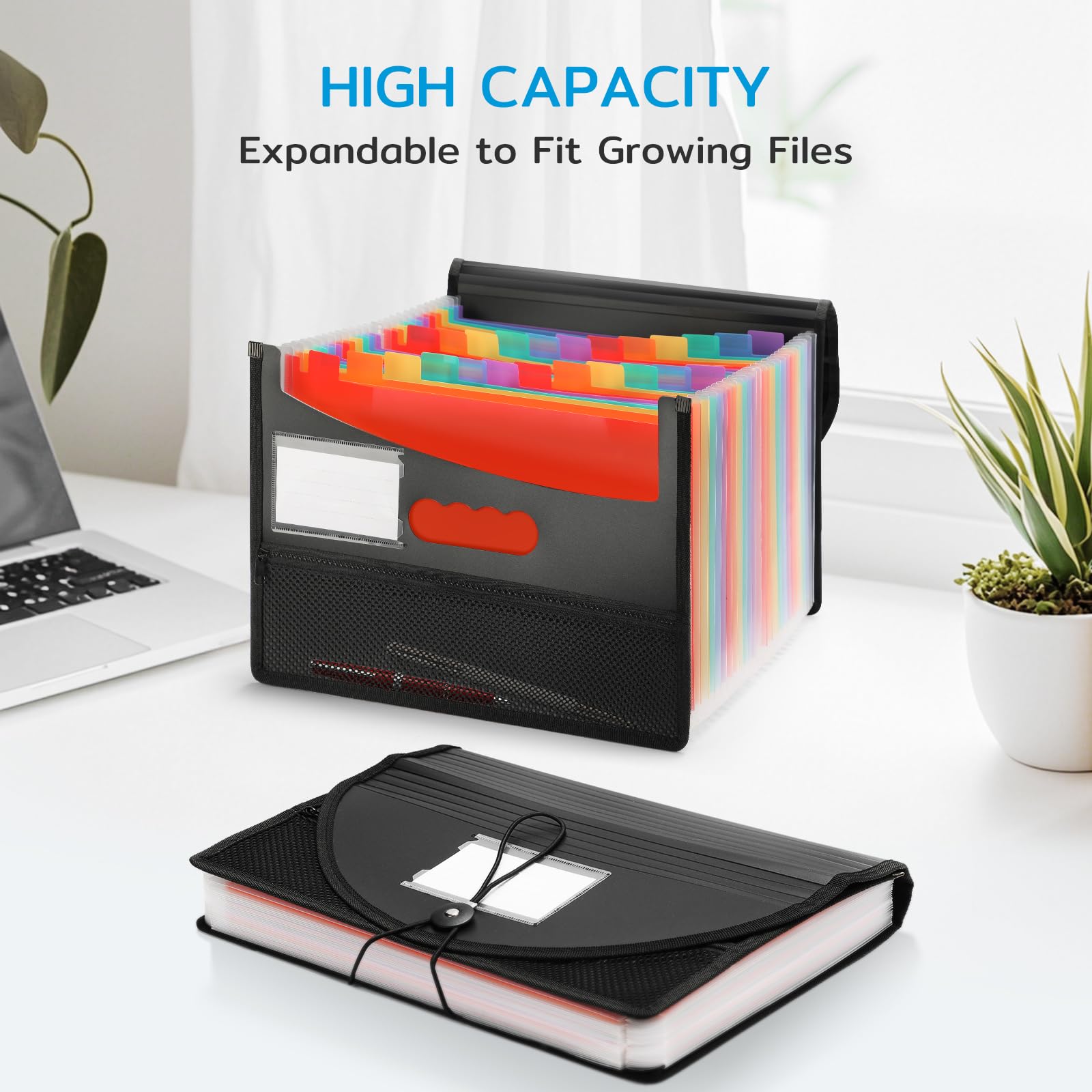 Ceecysaa Expanding File Folders 25 Pockets Accordion File Organizer,High Capacity A4/ Letter Size Filing Organizer, Folders for Document Receipt, Paper Holder with Divider Tab