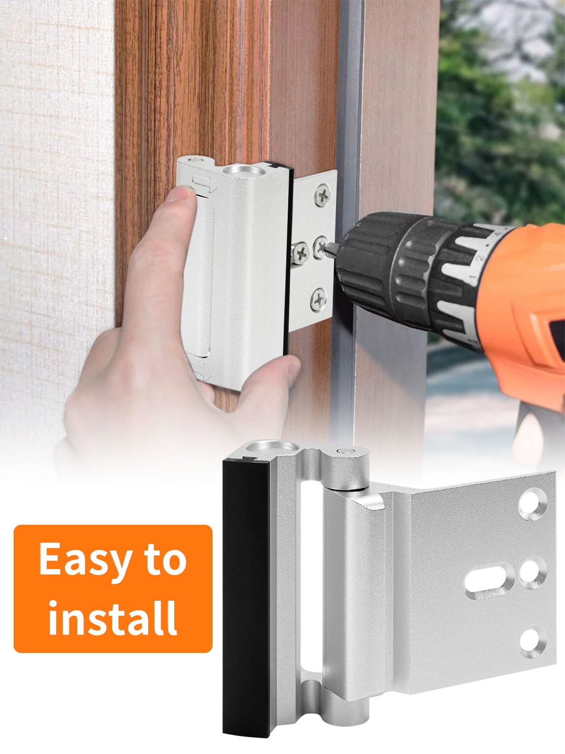 2 Packs Door Locks for Entry Door, Door Security Lock for Kids, Child Proof Door Lock, Door Latch to Prevent Home Unauthorized Entry for Inward Swinging Door