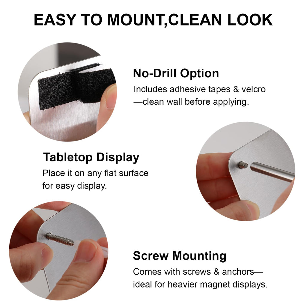 2Pack Magnetic Boards 12.6" x 8.6" Magnet Bulletin Board Magnet Display Suitable for Wall Cubicle Pre-Drilled with Screws