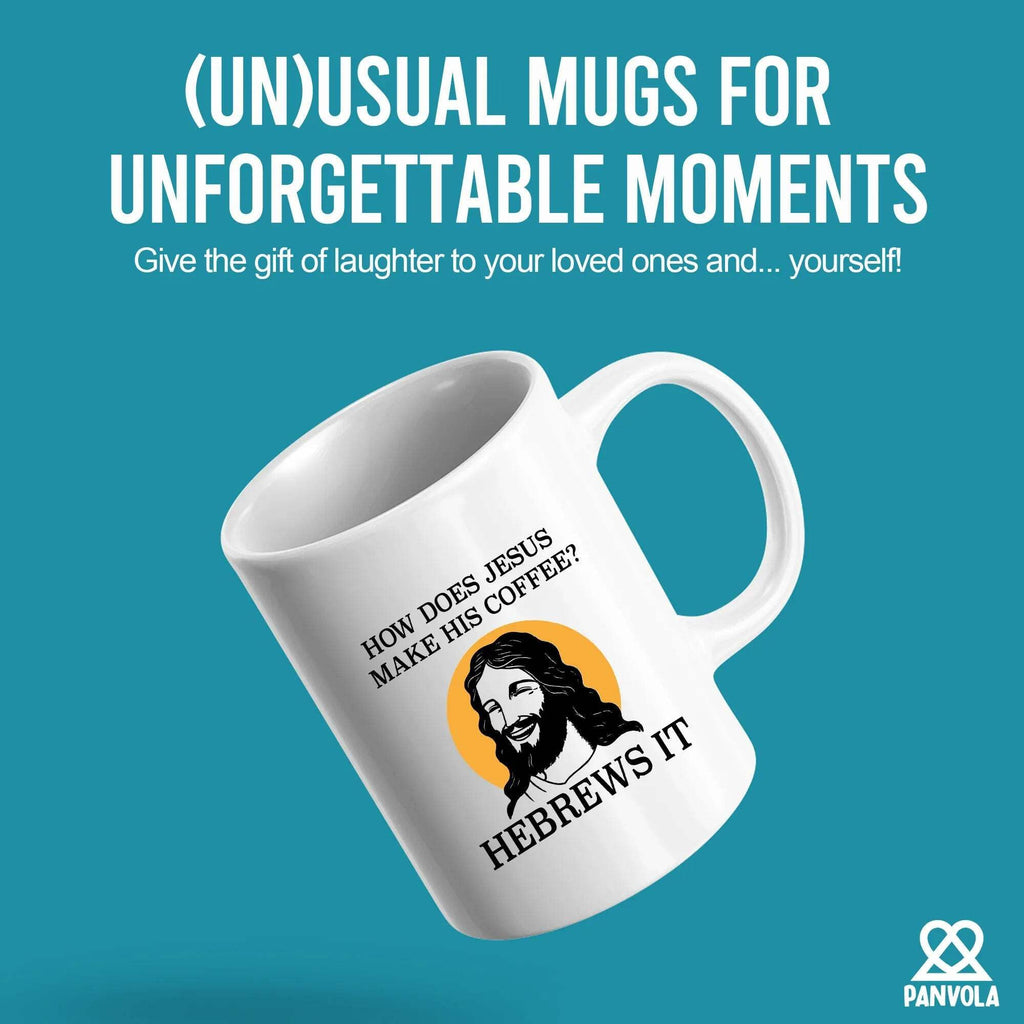 How Does Jesus Make His Coffee Hebrews it Funny Christian Gifts for Pastors Churchmate Mom Dad Sister Brother Coffee Lovers Ceramic Mug 11 oz White
