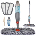 Spray Mop for Floor Cleaning, Domi-patrol Microfiber Floor Mop Dry Wet Mop Spray with 3 Washable Mop Pads & Refillable Bottle, Dust Cleaning Mop for Hardwood Laminate Tile Floors, Gray