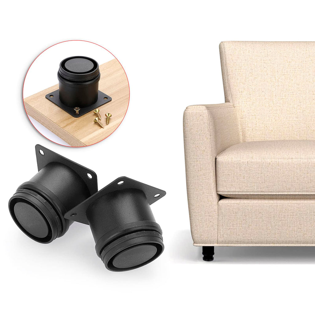 BTSKY 8Pcs 2 Inch Adjustable Height Furniture Legs Feets - Metal Furniture Risers Stainless Steel Cabinet Sofa Legs Heavy Duty Replacement Legs Extenders for Desk Table Chair
