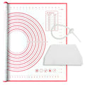 Silicone Baking Mat Super Large, 32x24 inch Silicone Pastry Non Stick Kneading Mat with Cable Ties and Dough Scraper, Measurement Food Grade Silicone Mat for Rolling Dough