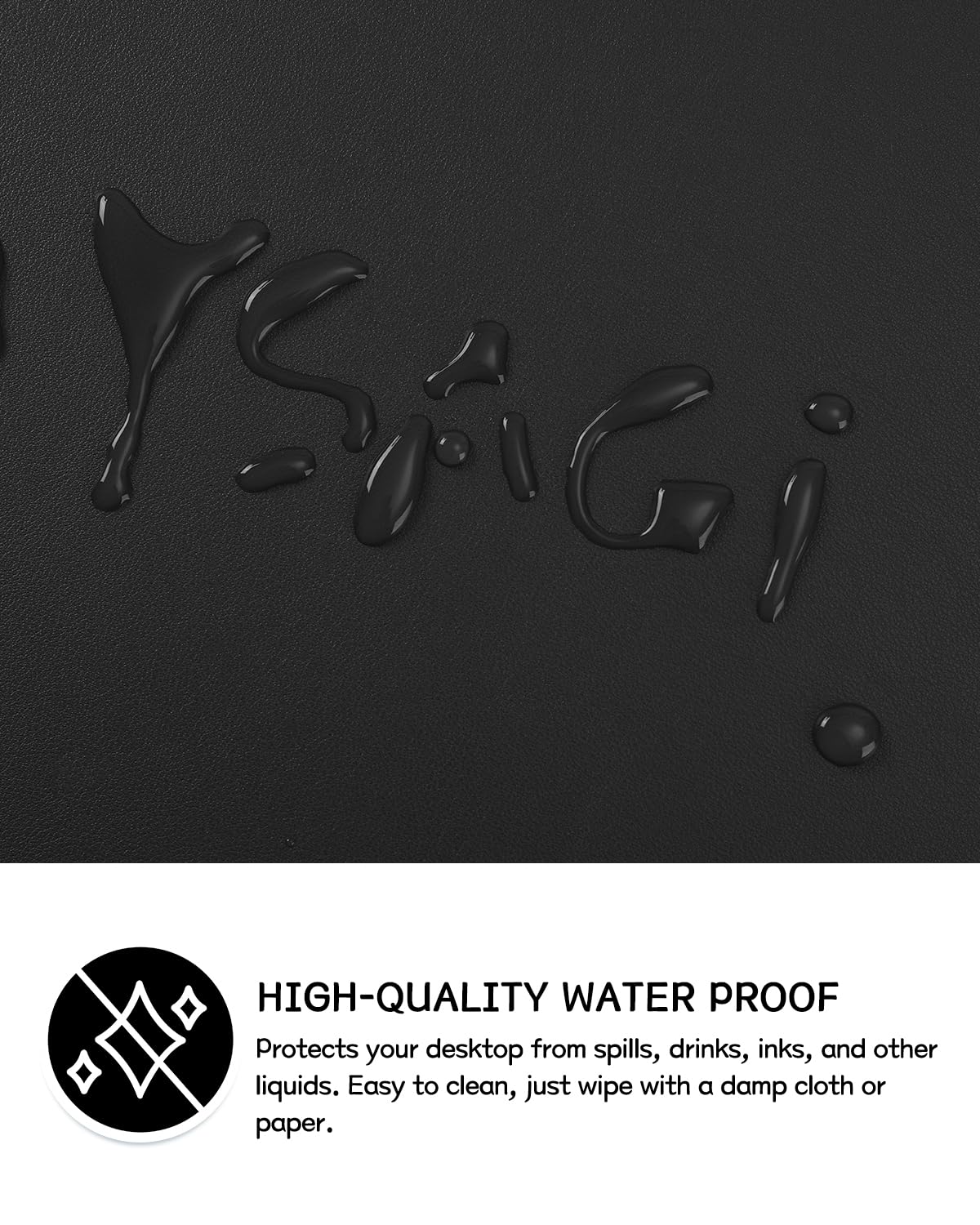 Non-Slip Desk pad,New Material Leather Desk Blotter Pad,Soft Surface Desk Mat,Easy Clean Laptop Desk Writing Mat for Office/Home (Black, 35.4" x 17")