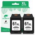 COLORETTO 61XL Black Ink Cartridges for HP Envy 4500 Ink Envy 5530 5531 4501 4502 Officejet 4630 4632 2620 2621 Deskjet 1000 1010 2512 2540 2542 Printer Remanufactured hp 61 XL hp61 xl61 Noir 2-Pack