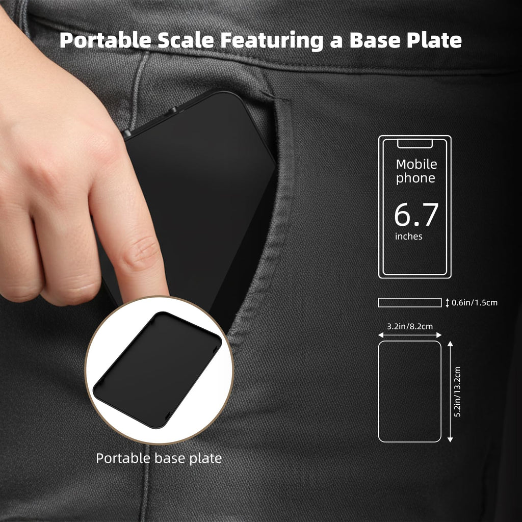 Rechargeable Mini Coffee Scale with Timer, 2kg/0.1g Diyife Espresso Scale with Tare, Buzzer Function, 6 Units, High Precision Portable Digital Accurate Scale for Espresso and Pour-Over Coffee