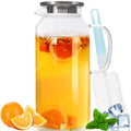 Yirilan Glass Pitcher, 2 Liter/68 OZ Water Pitcher with Lid and Spout, Large Pitchers for Drinks,Glass Water Carafe,Glass Jug,Beverage Pitcher.