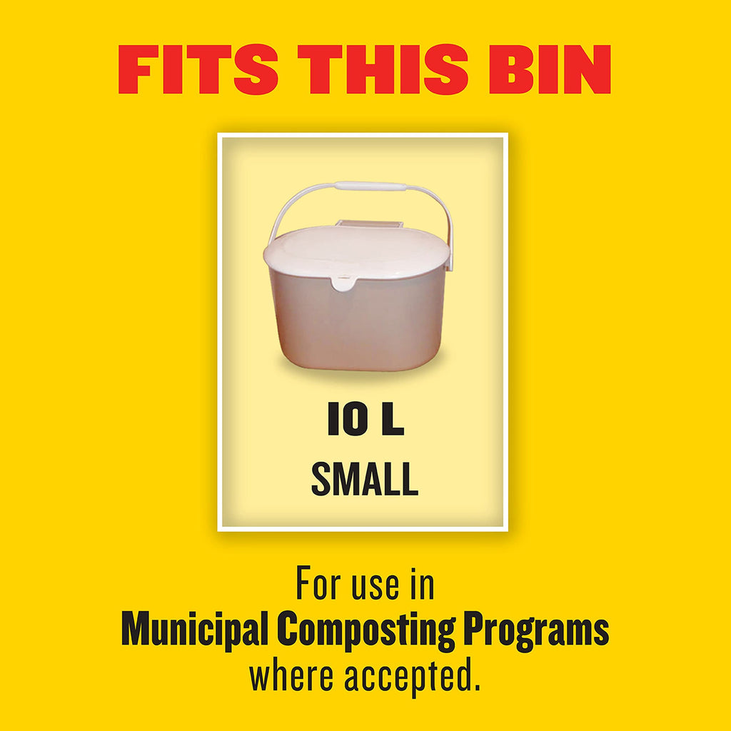 Glad 100% Compostable Bags - Small 10 Litres - Lemon scent 100 Compost Bags