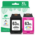 COLORETTO 63 XL 63XL Ink Cartridge Compatible with HP Officejet 3830 4650 3833 4516 4520 4522 4652 5255 5200 5222 Envy 4516 4522 Deskjet 3630 3632 2132 Printer 1 Black 1 Color 2-Pack