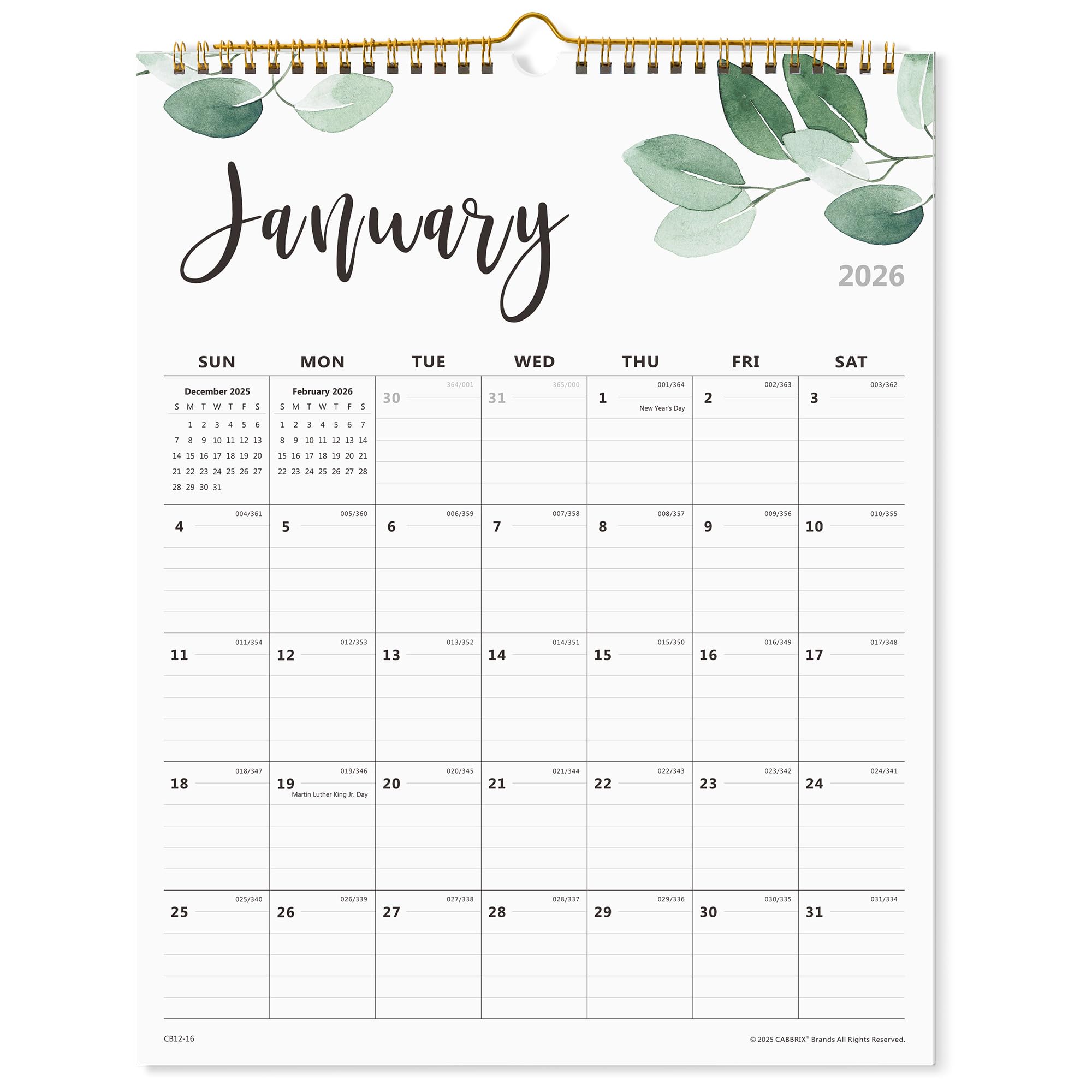 2026 Wall Calendar, Monthly Wall Calendar 2026 Runs from January 2026 to June 2027, Perfect for Home Schooling Plan, Daily Blocks, Premium Wall Calendar for Organizing,15 x 12 Inches