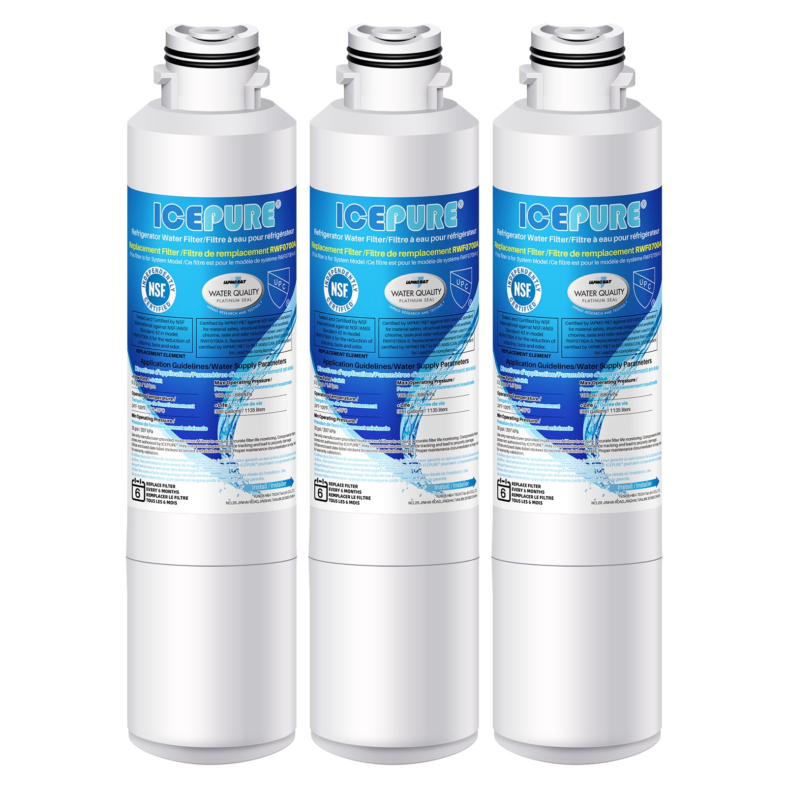 ICEPURE DA29-00020B Replacement for Samsung Water Filter HAF-CIN/EXP HAF-CIN DA29-00020B-1 RF263BEAESR RS25J500DSR RF263TEAESG RF28HMEDBSR RWF0700A HDX FMS-2 DA97-08006A-1 RF28HFEDBSR RF4287HARS 3PACK