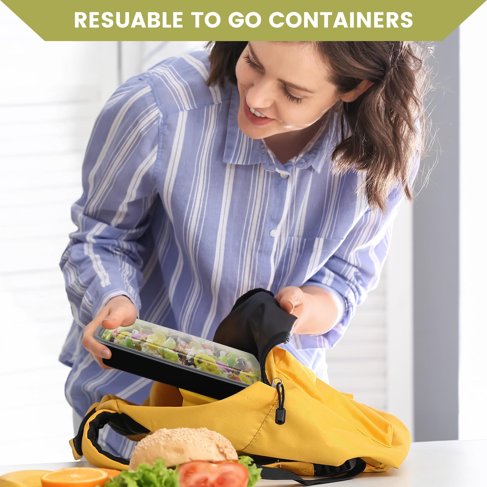 Meal Prep Containers Reusable - 48oz Food Storage Containers with Lids 30 Pack, to Go Food Containers for Meal Prep, Disposable to Go Containers with Lids, BPA Free, Microwave/Dishwasher/Freezer Safe