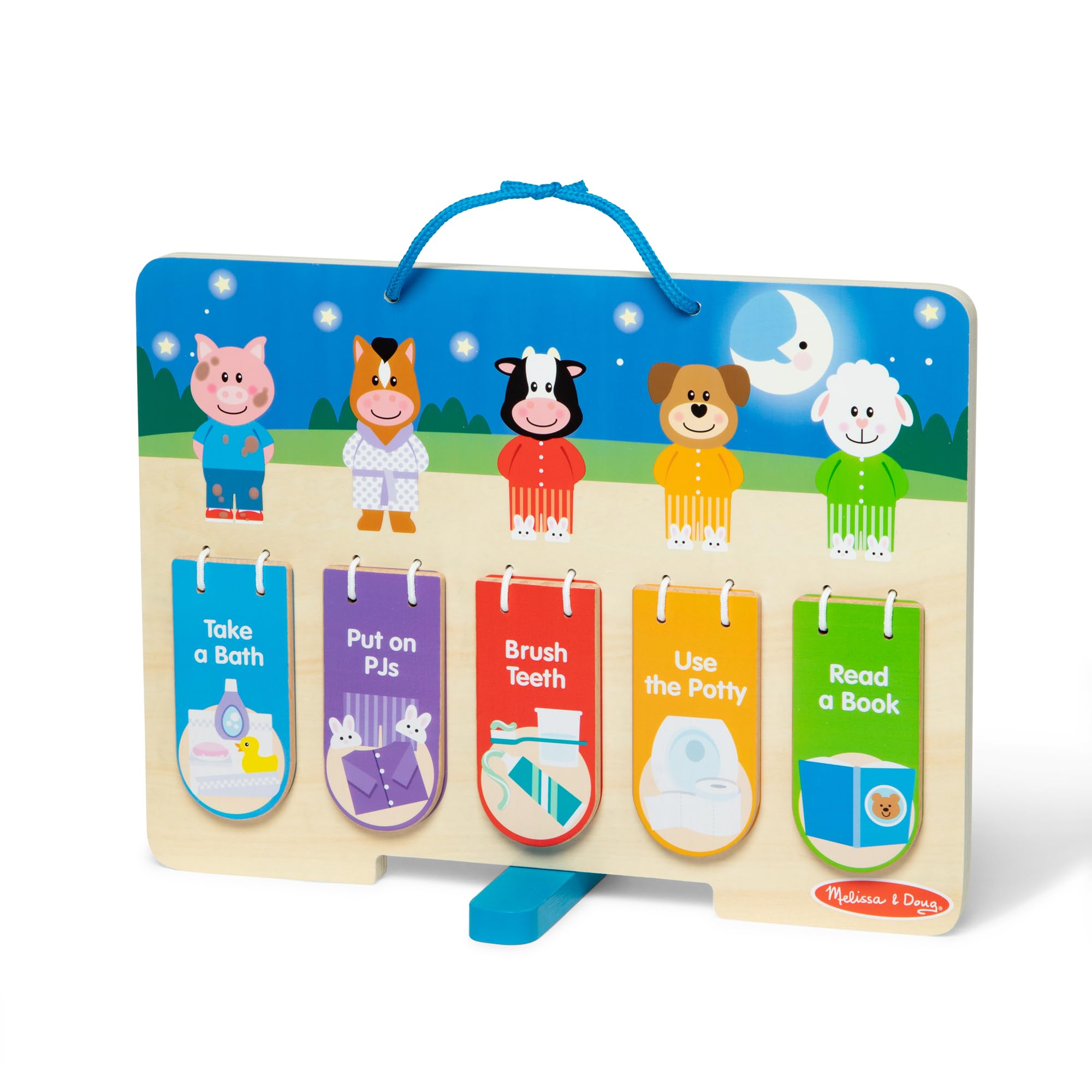 Melissa & Doug My Daily Day and Night Wooden Routines Chart Learning Toy for Boys and Girls 3+ - FSC Certified